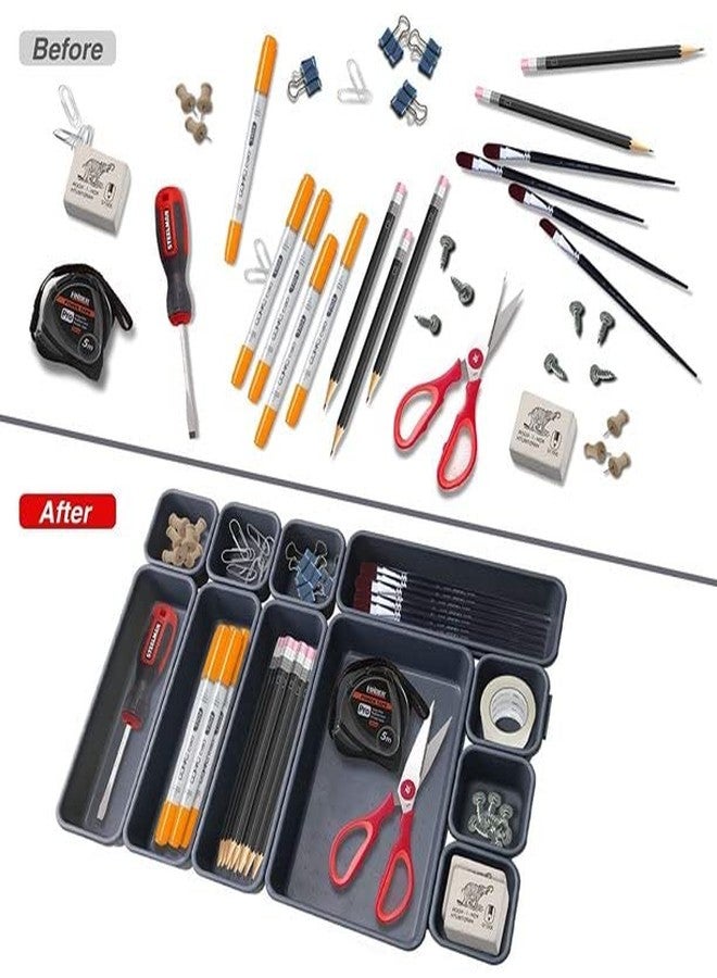 CLOUDTAIL CHOICE Interlocking Drawer Organizer Bins, Durable Plastic, Various Sizes for Custom Layout Design, Great for Desk Drawer, Tool Box 22-Piece Set - Image 3